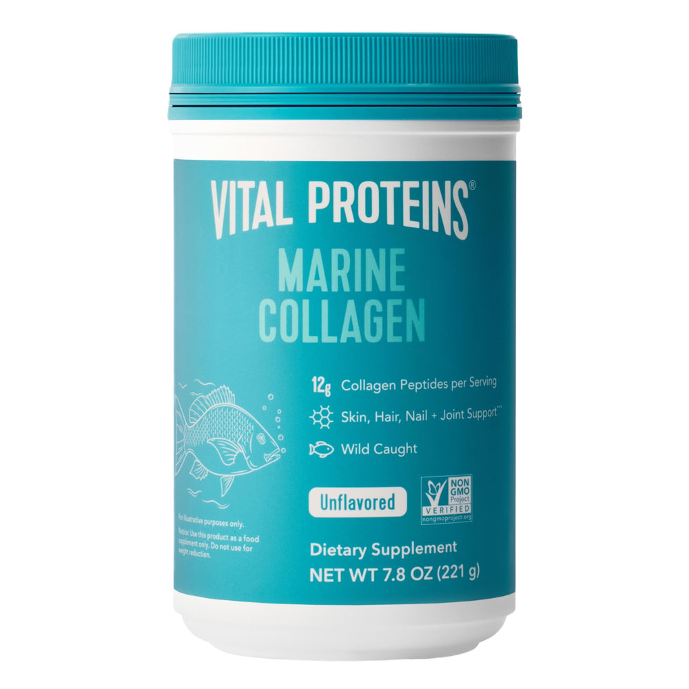 Vital Proteins Marine Collagen Peptides powder bottle for daily skin and joint support.