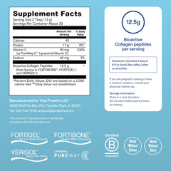 Vital Proteins Professional Daily Foundational Support glass with liquid for easy mixing into beverages.