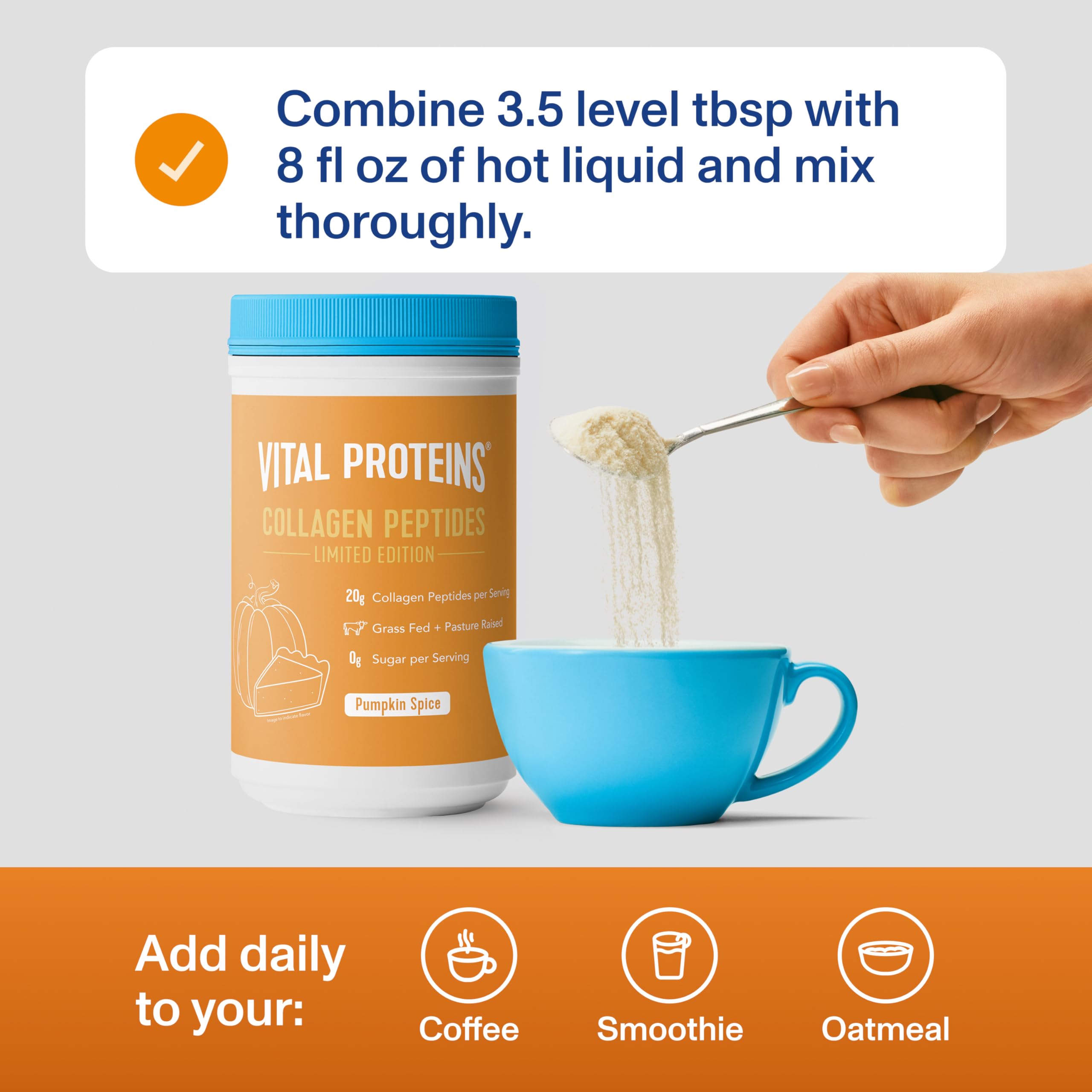Vital Proteins pumpkin spice powder aroma enriching hot tea