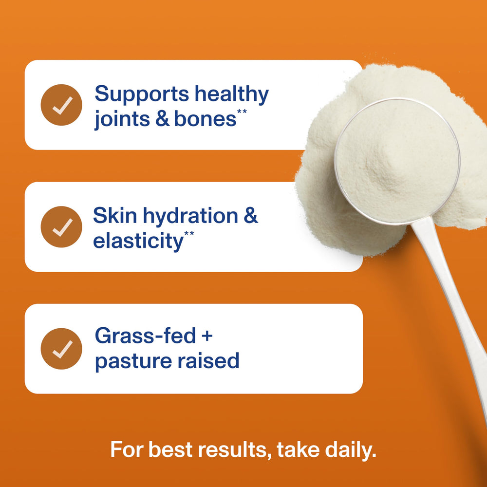 Vital Proteins Salted Caramel Collagen Peptides powder stirred into oats for breakfast