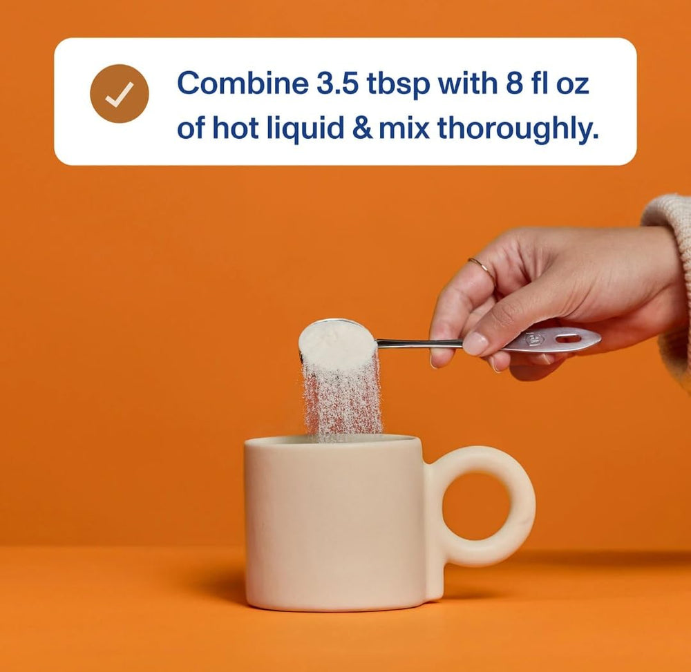 Vital Proteins Salted Caramel powder mixed into coffee for flavor and daily nourishment.