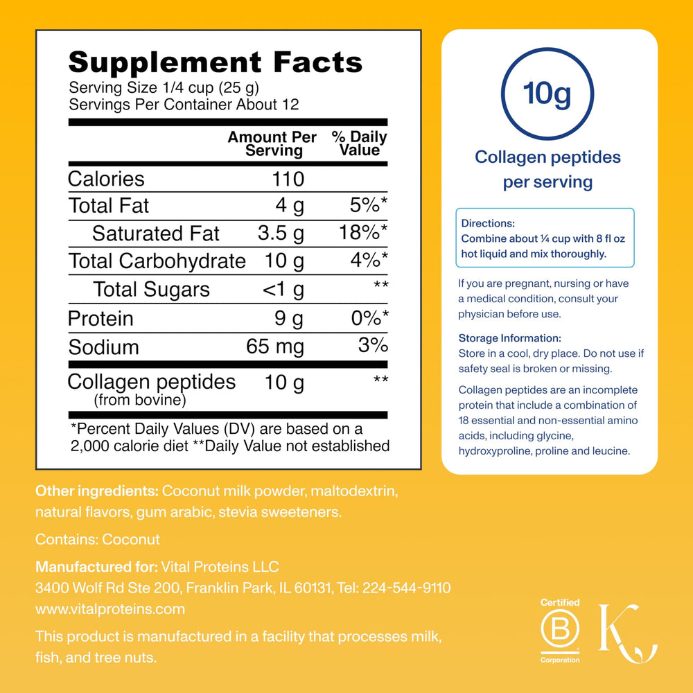 Vital Proteins Vanilla Collagen Scoop: measuring 10g servings for smoothies or coffee.