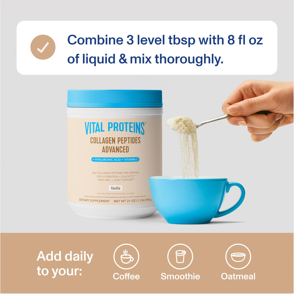 Vital Proteins Vitamin C powder may support collagen production when mixed.