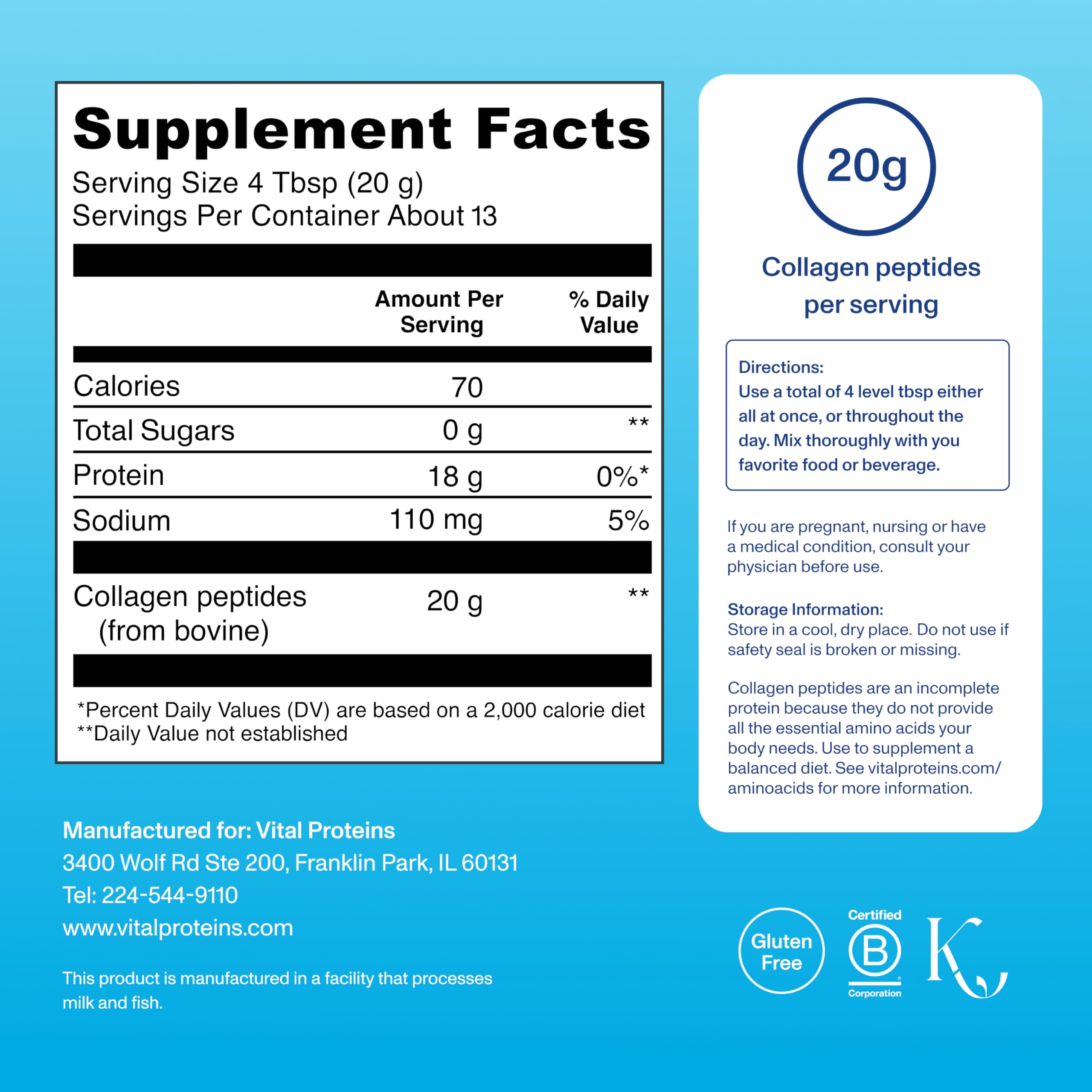 Vital Proteins collagen peptides fit Whole30 and Paleo lifestyles.