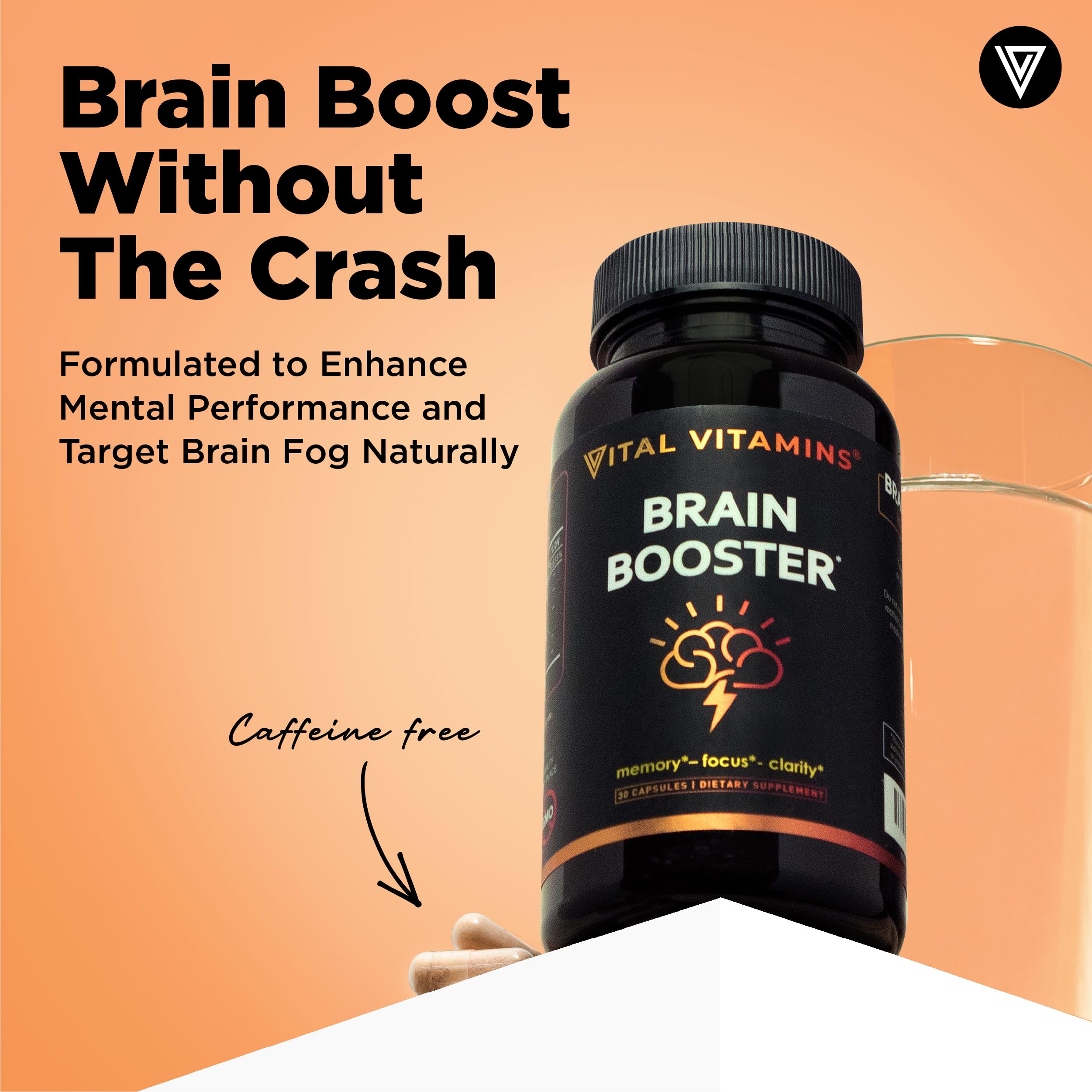 Vital Vitamins brain capsules close-up for daily dosing