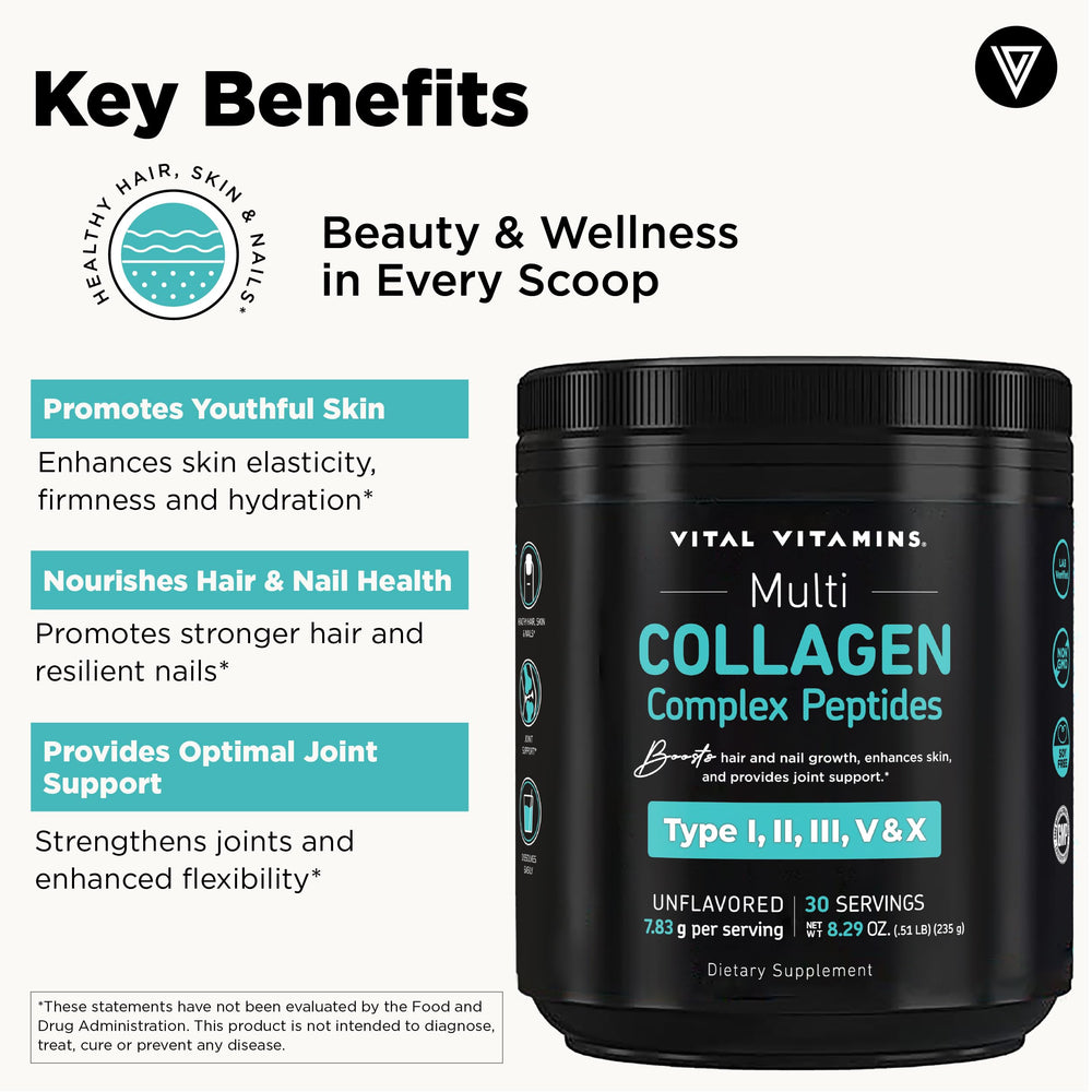 Vital Vitamins collagen dissolves easily in coffee or tea for a seamless routine