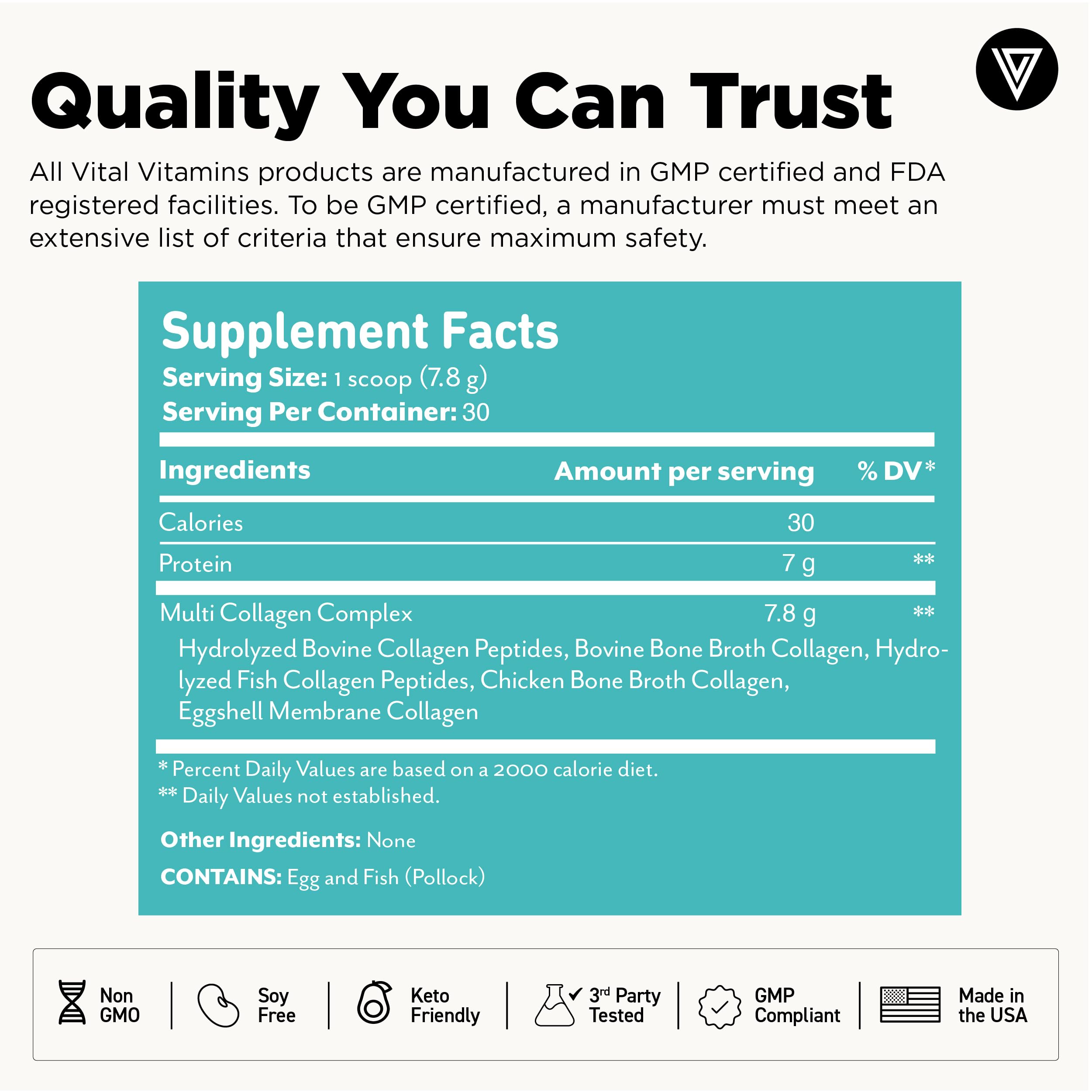 Vital Vitamins collagen powder blends into smoothies for convenient daily wellness
