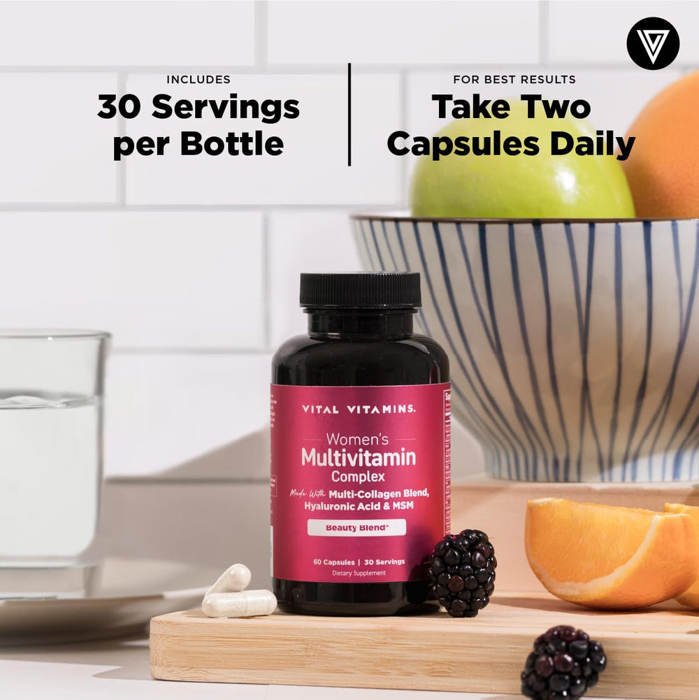 Vital Vitamins daily-use routine capsules arranged for easy incorporation