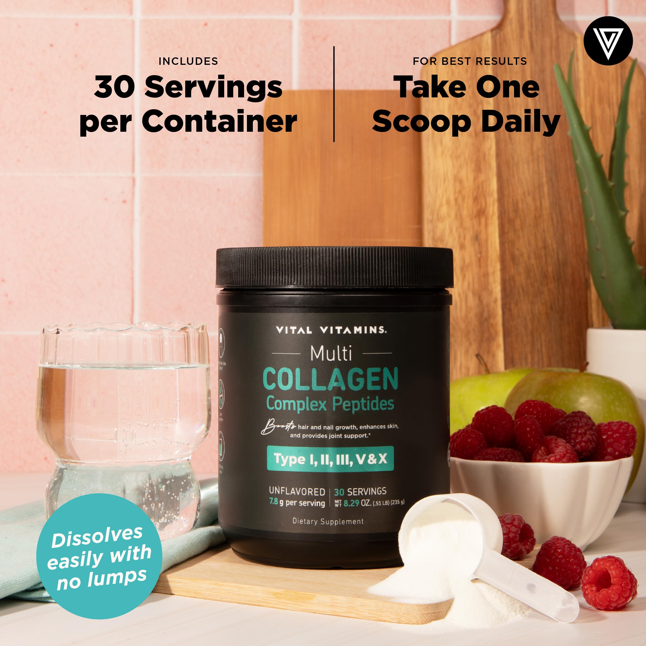 Vital Vitamins supports hair, skin, nails, and joints in everyday routines