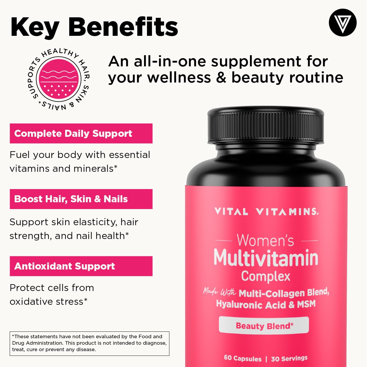 Vital Vitamins MSM joint-support capsules for mobility and comfort
