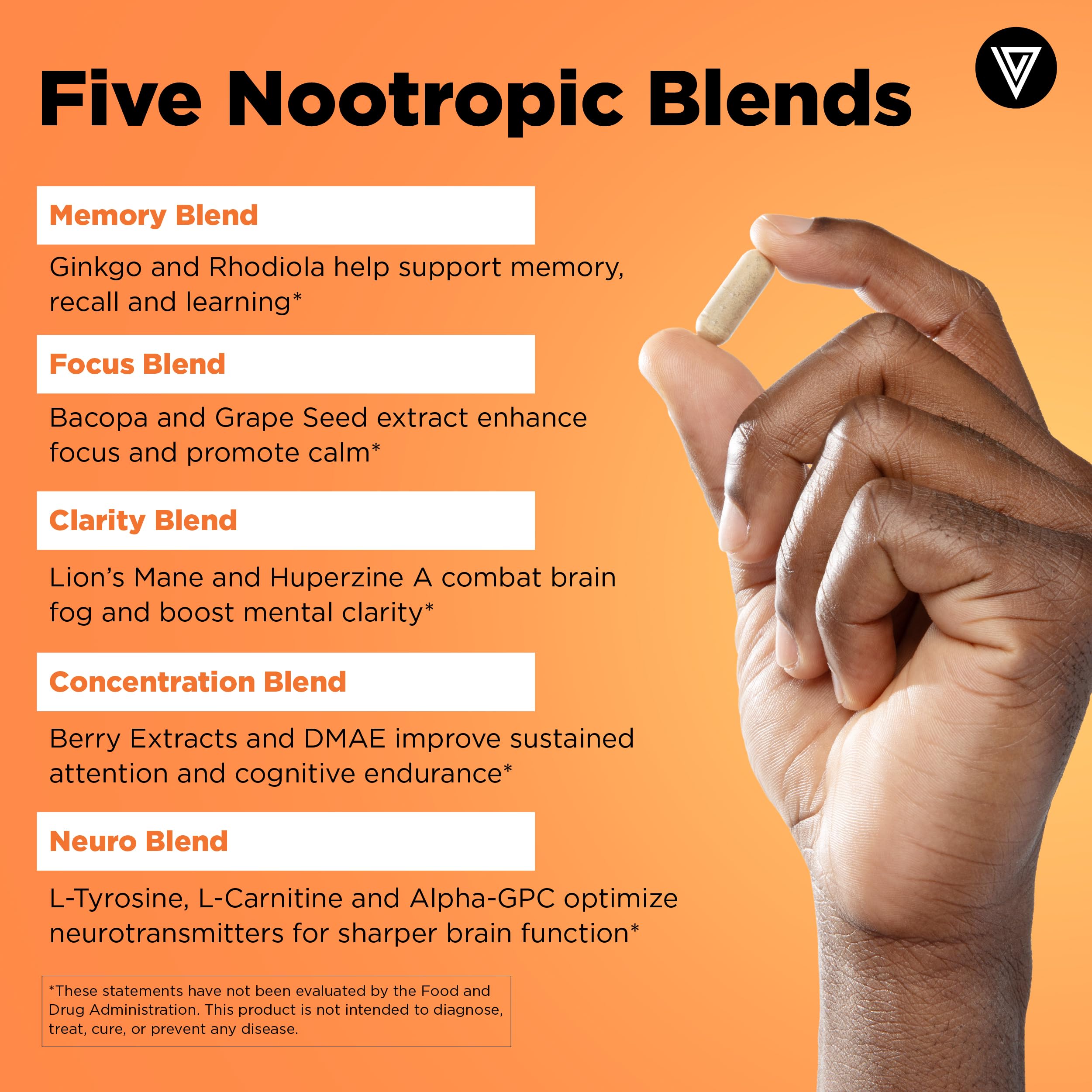 Vital Vitamins Ginkgo Biloba blend bottle suggesting steady mental energy