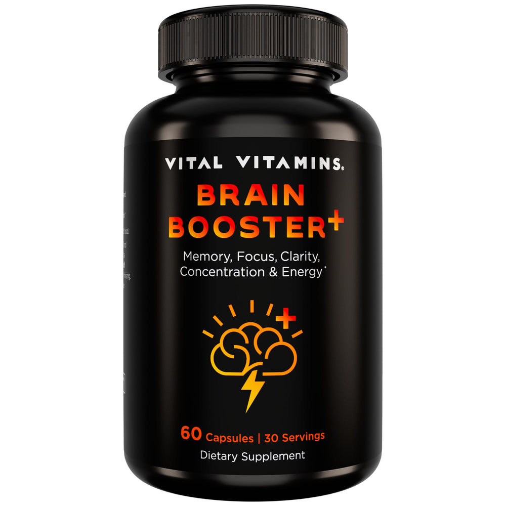 Vital Vitamins nootropic brain supplement hero bottle promoting cognitive support
