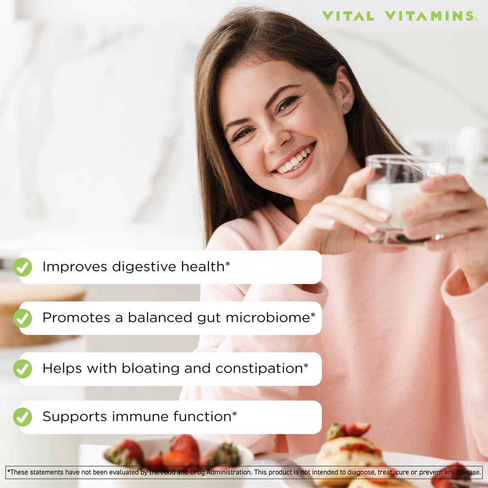 Vital Vitamins Probiotic label nutrition details for high-potency blend