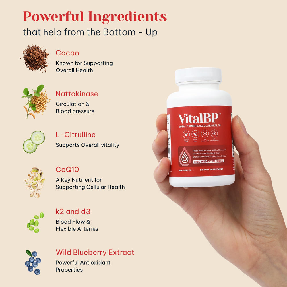 VitalBP capsules being poured for easy daily use
