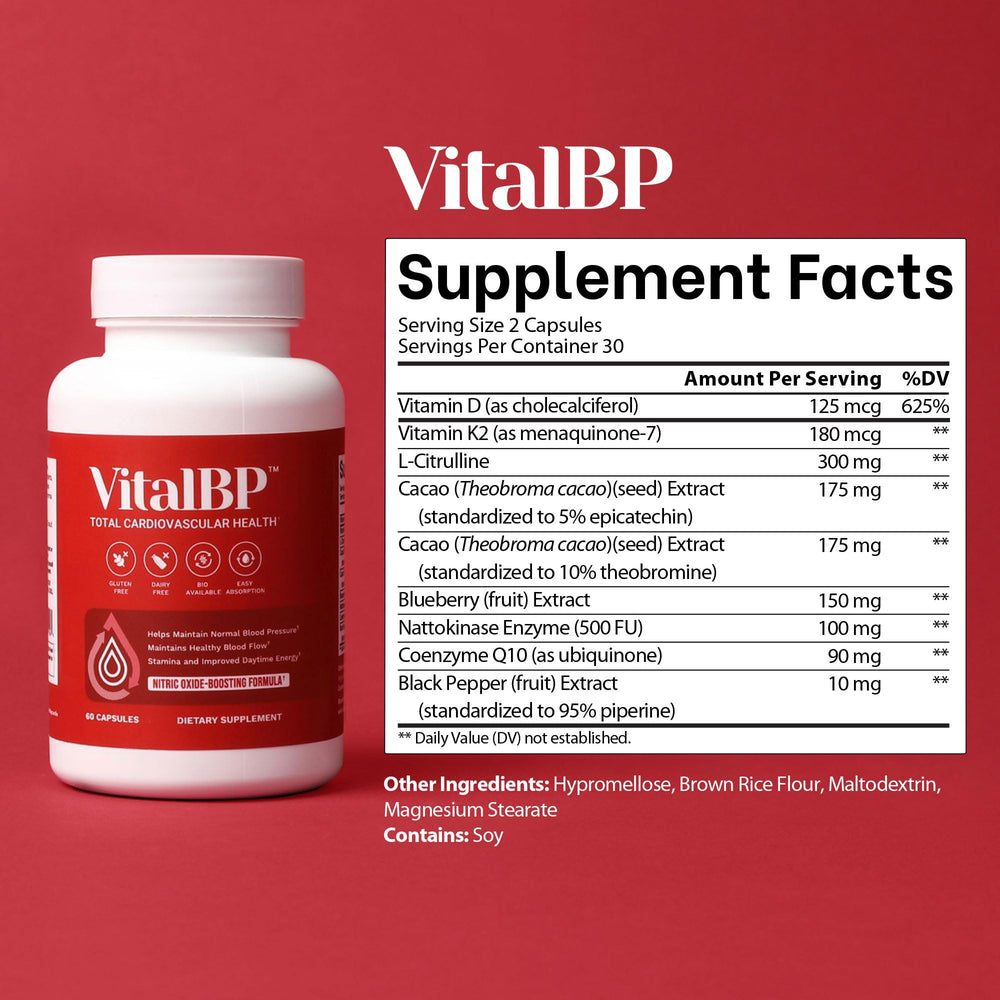 VitalBP with vitamins D3 and K2 for arterial health