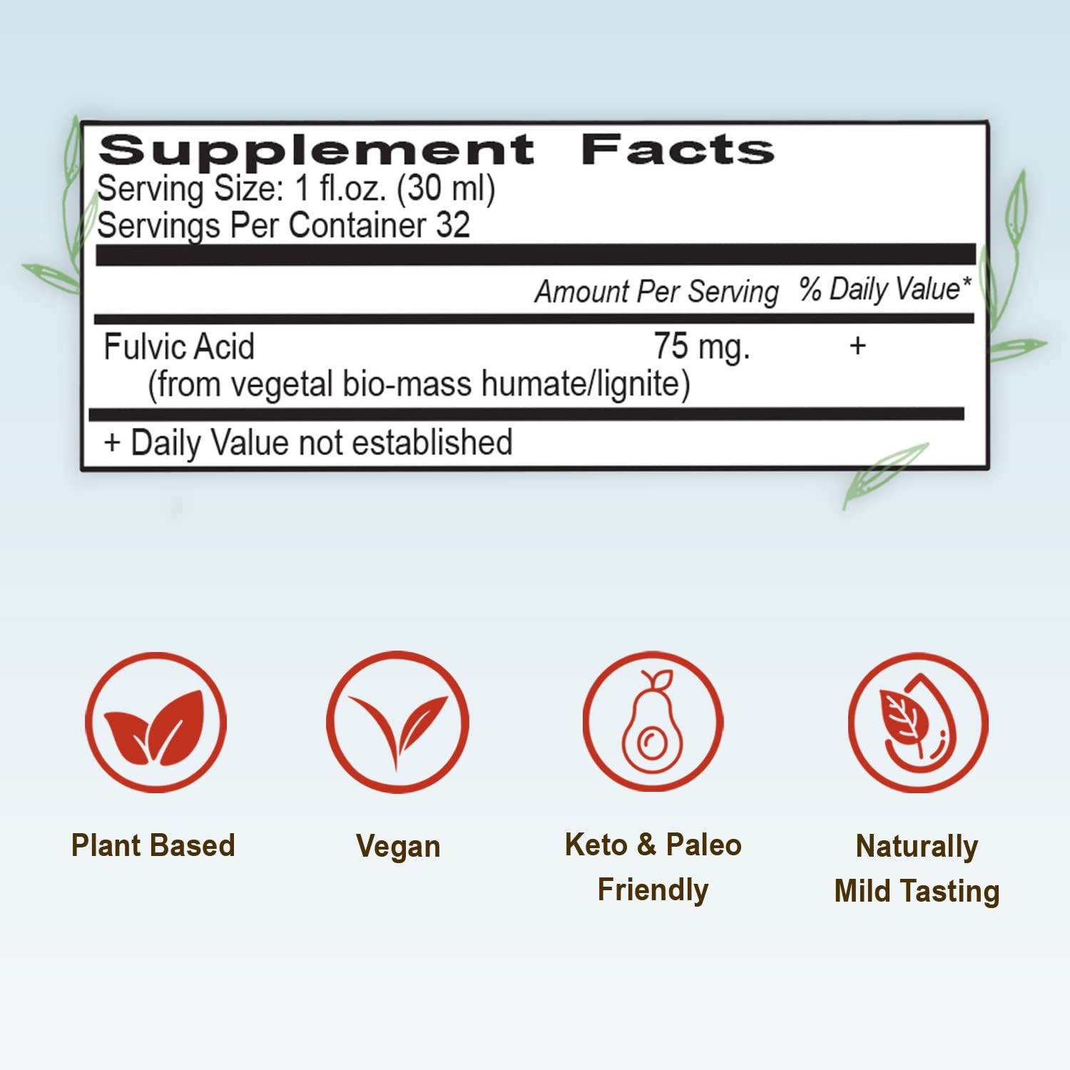 Vital Earth Minerals fulvic liquid with alkaline balance, supporting daily stamina.