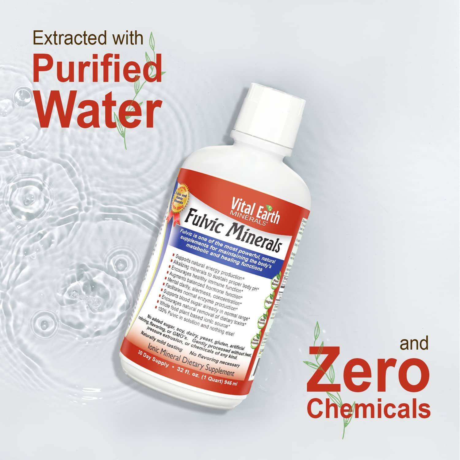 Icon representing 70+ trace minerals in Vital Earth Minerals fulvic formula.