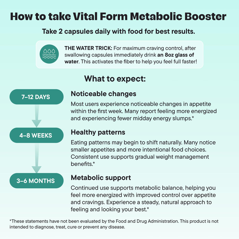 VitalForm GLP-1 Metabolic Support label details ensure transparent use and ingredient clarity.