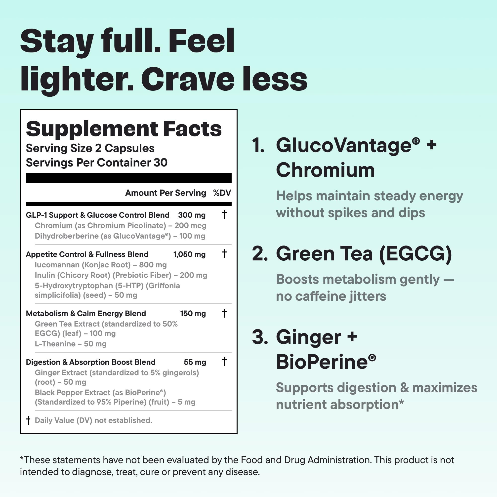 VitalForm GLP-1 Metabolic Support pour-cap view highlights easy-dose for steady fullness.