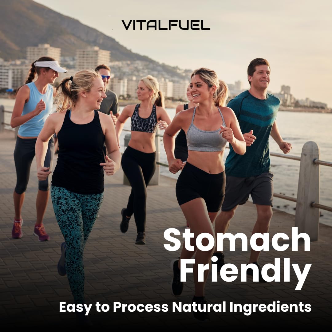 VitalFuel Banana Energy Gel squeezed from tube showing quick-absorb carbs.