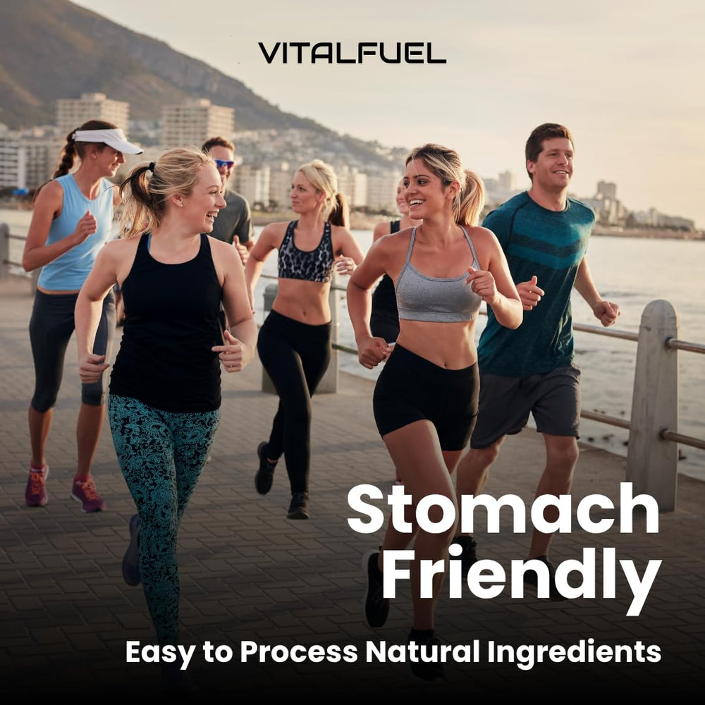 VitalFuel Banana Energy Gel squeezed from tube showing quick-absorb carbs.