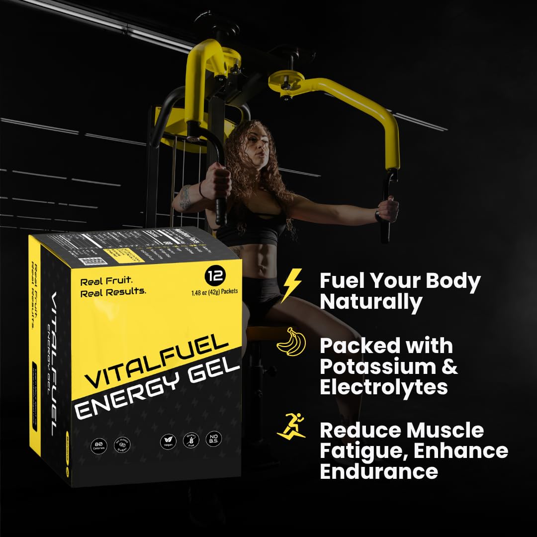 VitalFuel Banana Energy Gel on track demonstrating hydration and electrolyte balance.