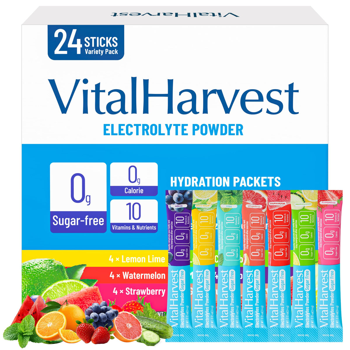 VitalHarvest Lemon Lime packet for quick hydration during workouts