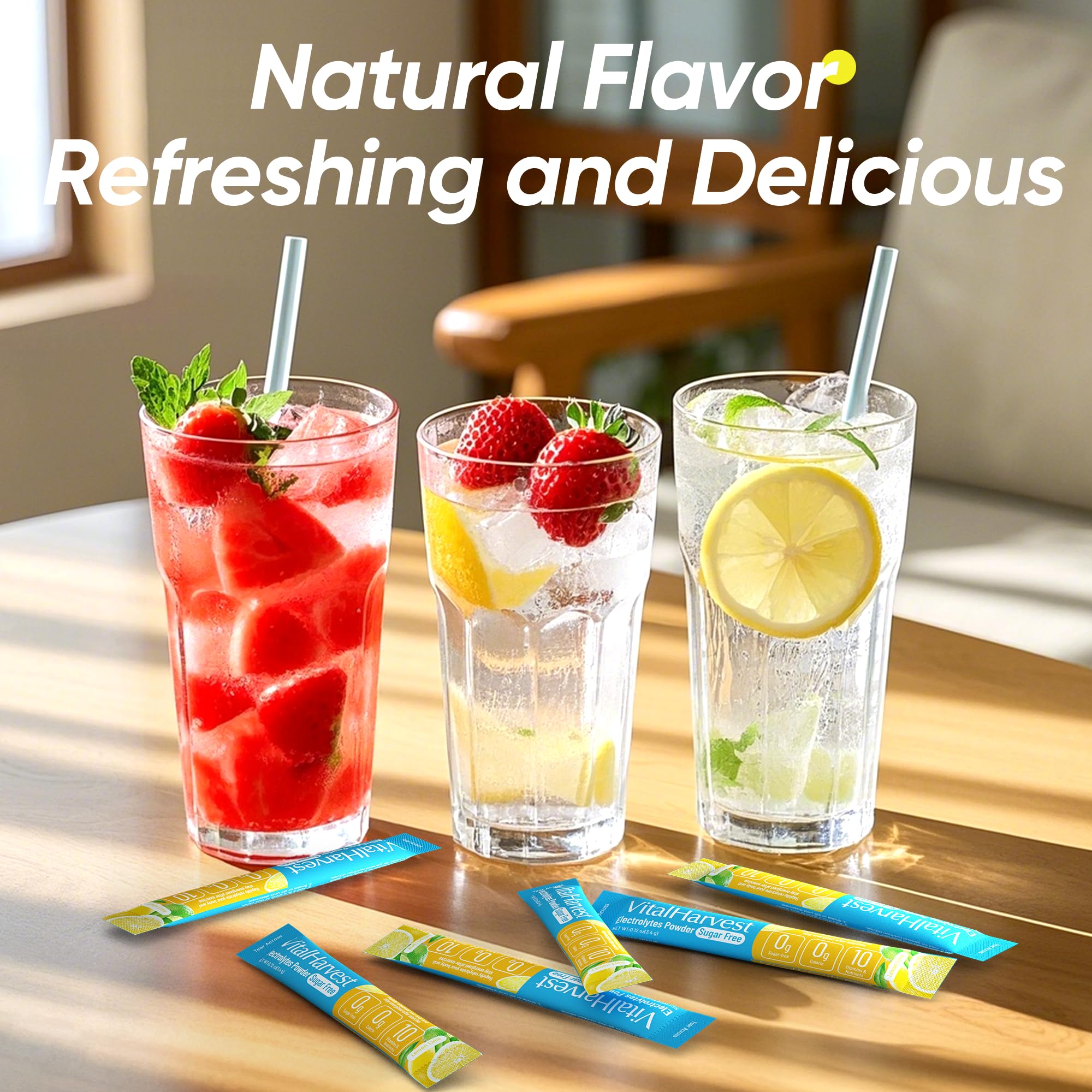 VitalHarvest on-the-go packets for travel use and daily hydration