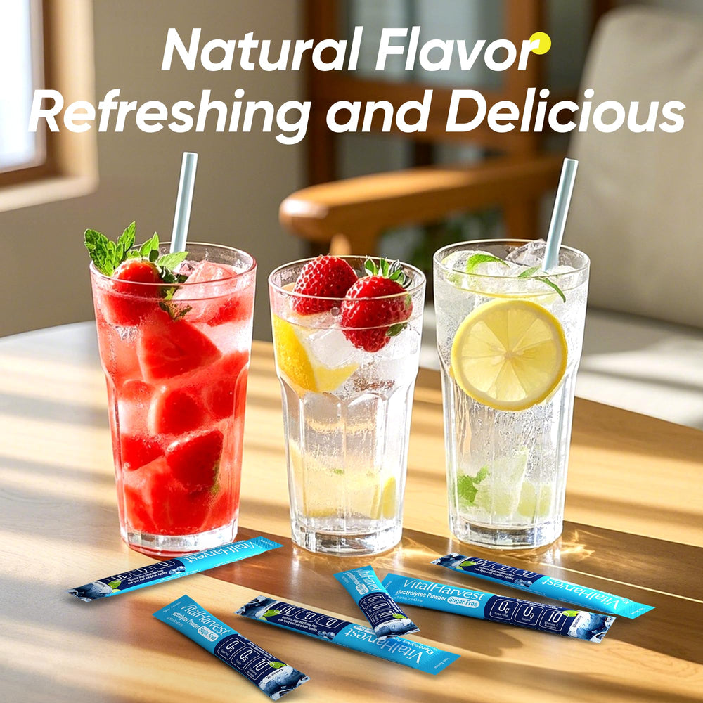 VitalHarvest travel-friendly packaging shown for on-the-go hydration