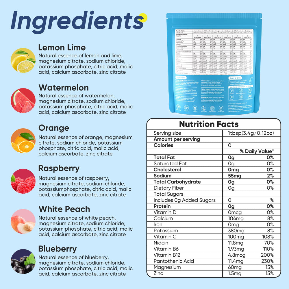 VitalHarvest watermelon electrolyte packet ideal for on-the-go hydration.