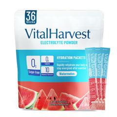 VitalHarvest watermelon electrolyte powder packets for on-the-go hydration