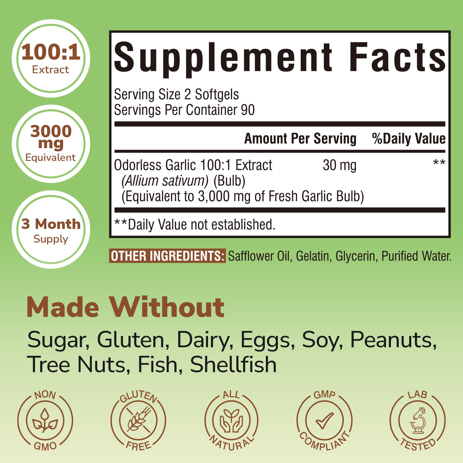 Vitalibre garlic oil extract 30 mg visual emphasize daily dosage