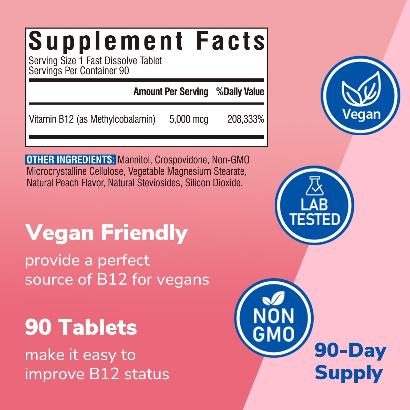 Vitalibre B12 high absorption bioactive form emphasizes quick uptake in daily routine.