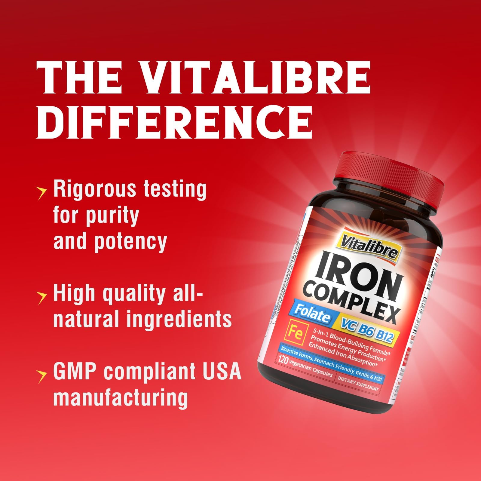 Vitalibre ingredients list closeup emphasizing purity and allergen awareness.