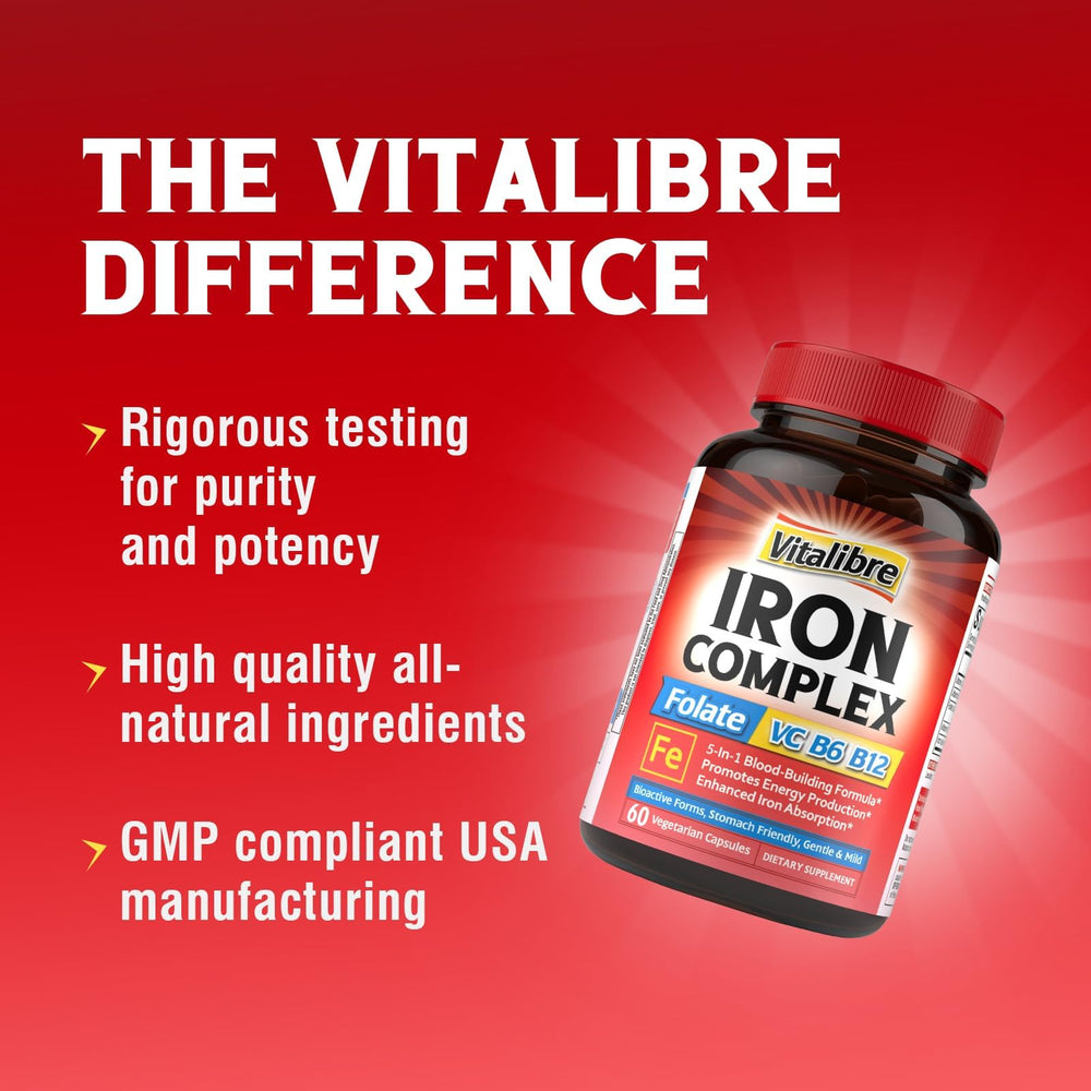 Vitalibre Iron Complex made in USA under GMP standards