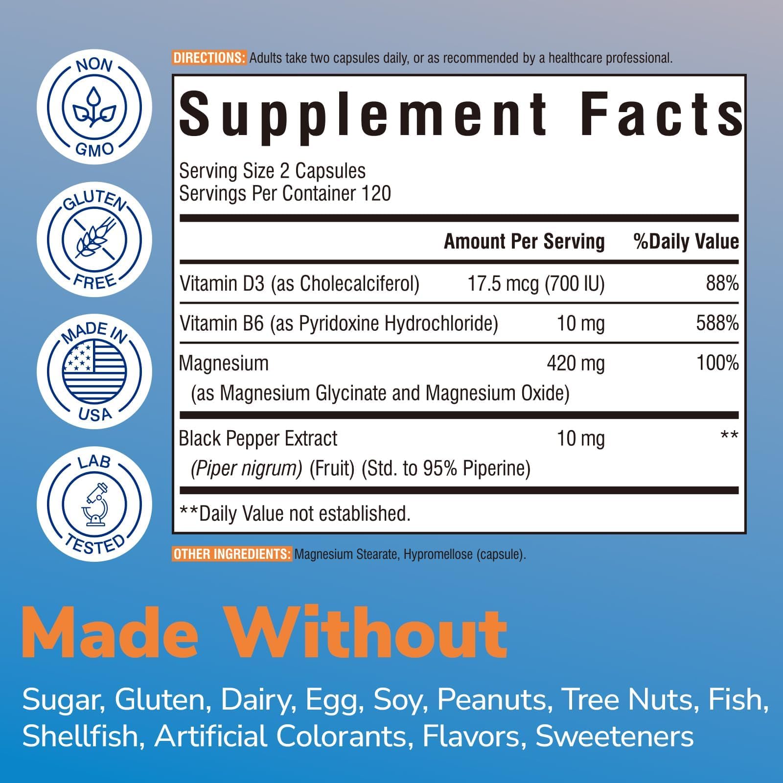 Vitalibre magnesium glycinate capsules ready for daily use