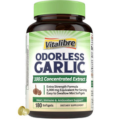 Vitalibre Odorless Garlic softgels bottle for daily odor-free use