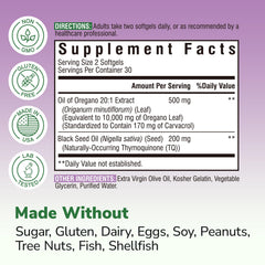 Vitalibre Oil of Oregano softgels close-up showing compact, odorless capsules for easy intake.