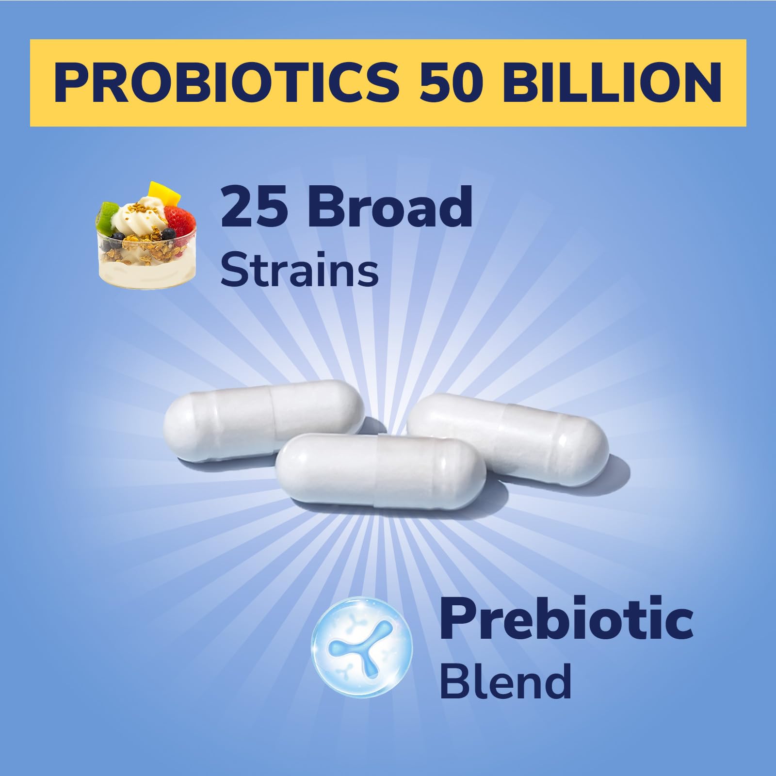 Vitalibre label highlights 25 strains and prebiotics for gut support.