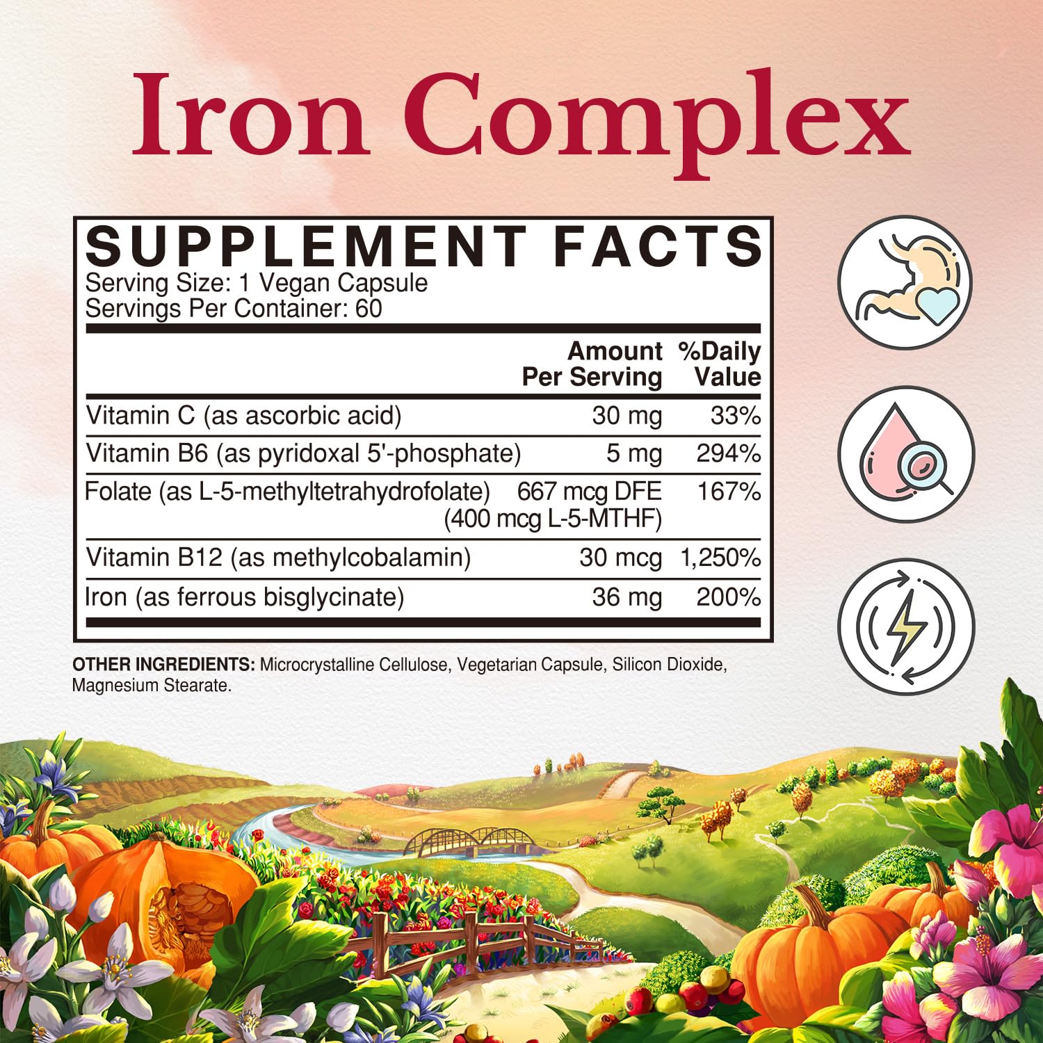 Vitalitown Iron Complex capsules for daily iron support