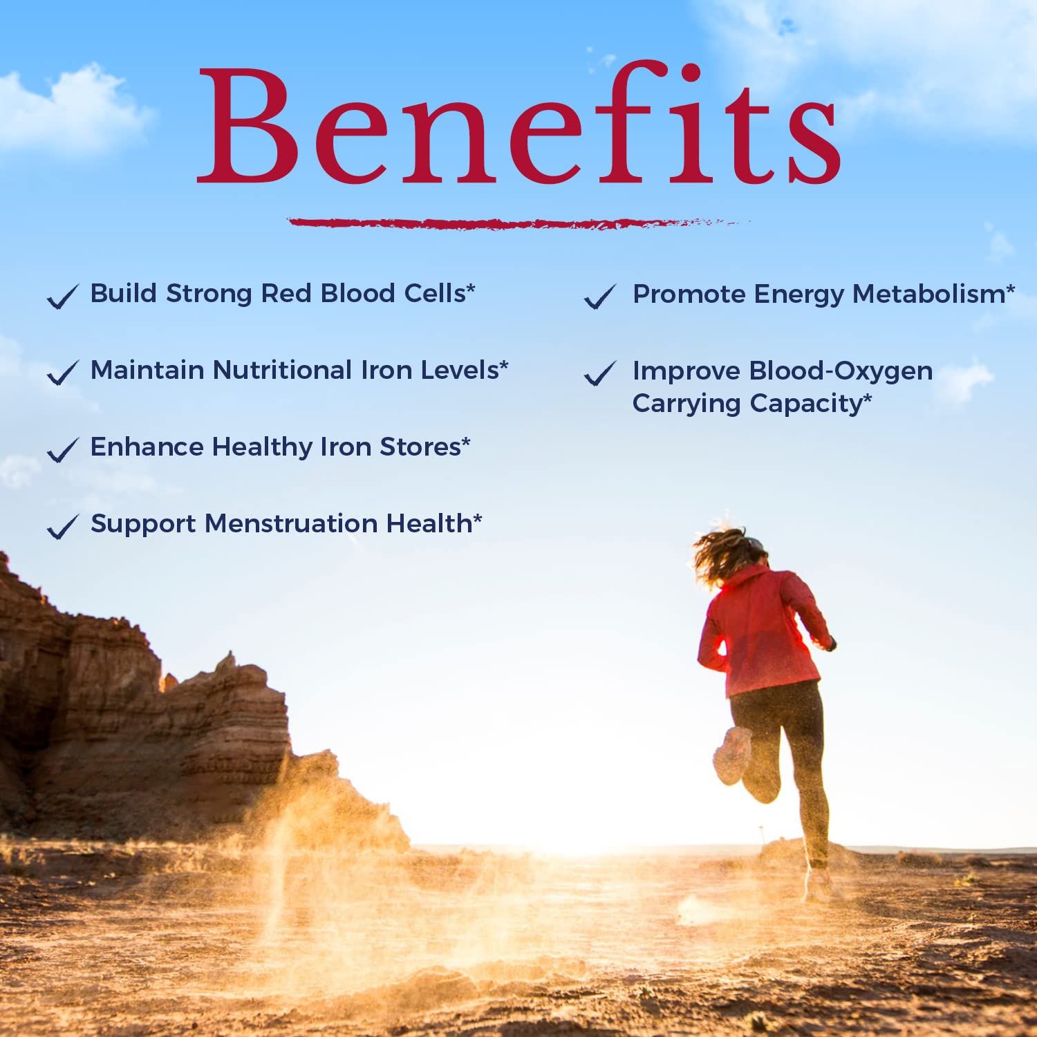 Vitalitown Iron Complex packaging with USA-made badge for trust