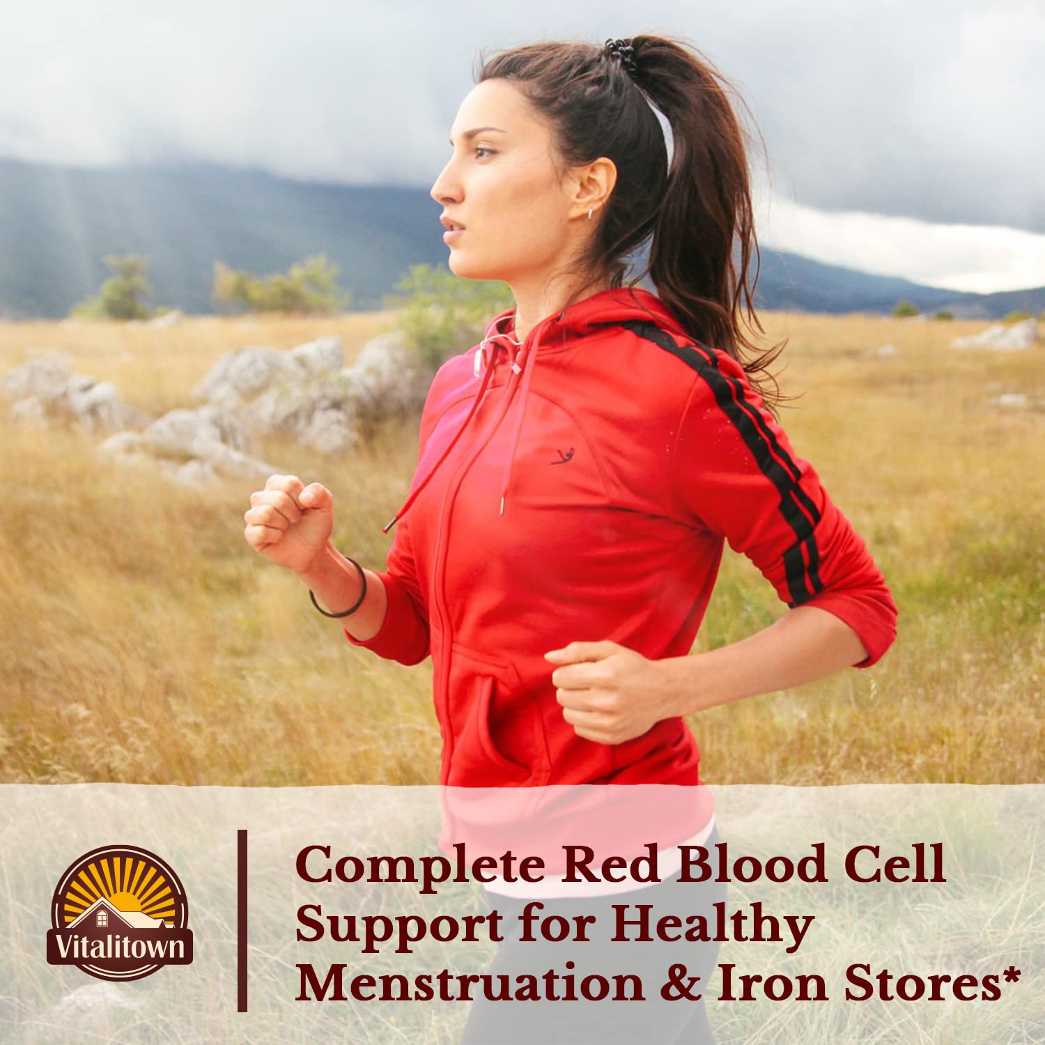 Vitalitown Iron Complex vegan capsule on clean surface for daily use