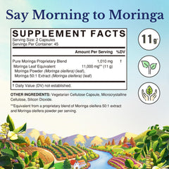 Vitalitown Moringa leaves close-up showing vibrant greens and nutrient-dense plant source.