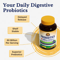 Vitalitown Probiotics 60 billion CFUs capsules closeup for high-potency support