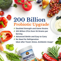 Shelf-stable Vitalitown Probiotics bottle maintains potency for daily use