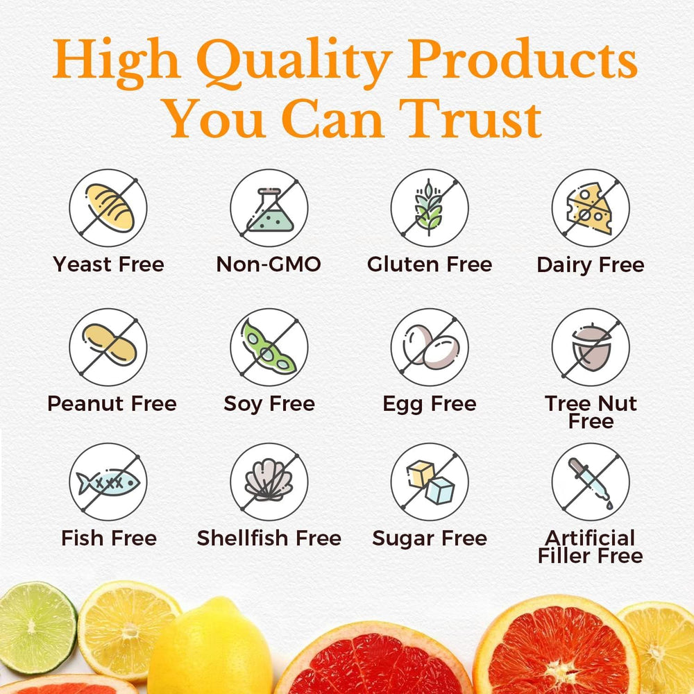 Vitalitown Vitamin C 1000mg ingredients list near label emphasizes purity.