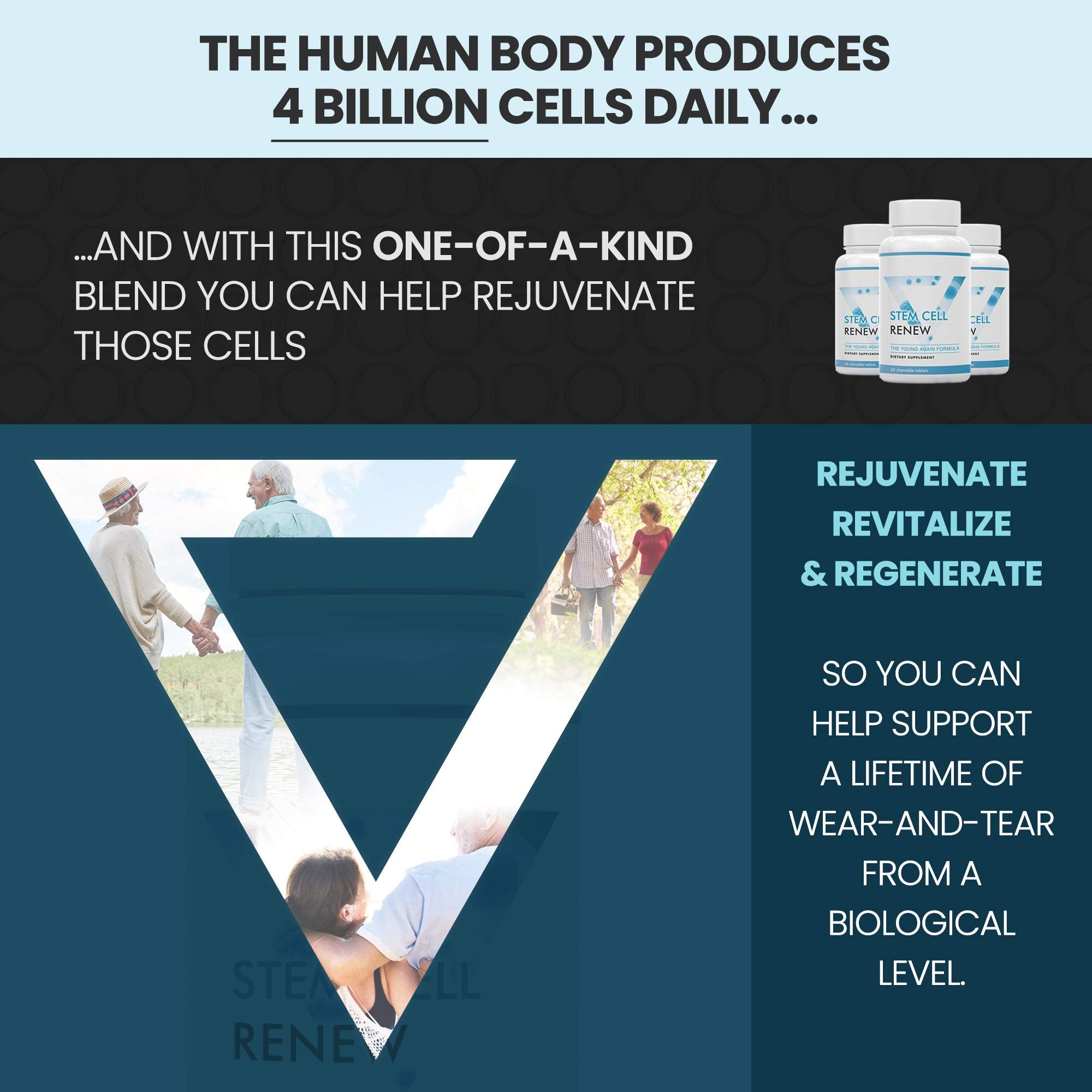 Vitality Now Stem Cell Renew bottle on desk conveys focus and steady energy