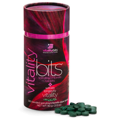 ENERGYBITS VITALITYbits bottle on kitchen counter for daily vitality.