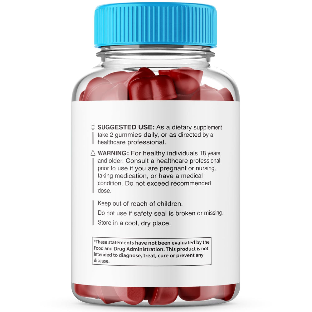 Vitaluxa Primo TRT Plus gummies with glass of water illustrating ease of consumption.
