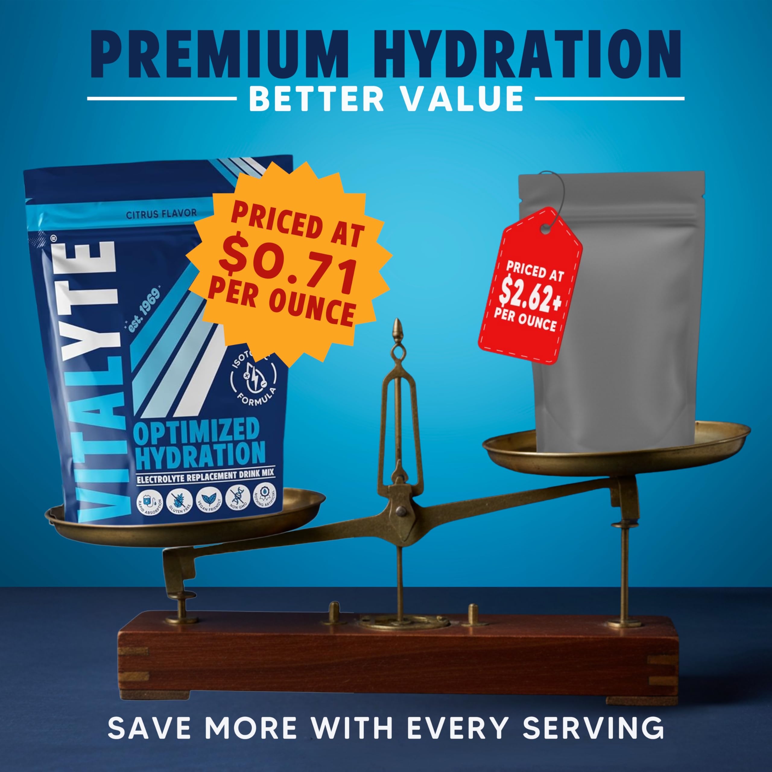 Dissolved Vitalyte Cool Citrus drink blends quickly in water.